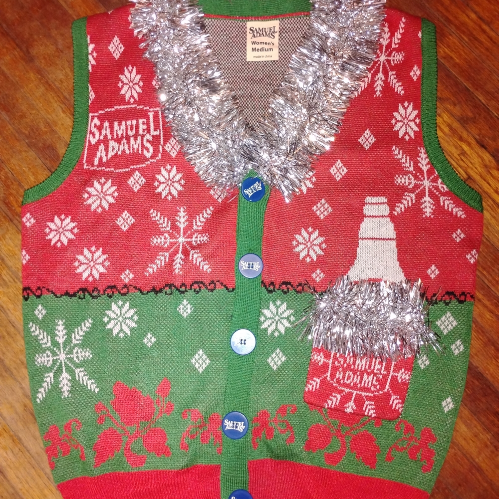 Women's Samuel Adams Ugly Christmas Vest - Red and Green